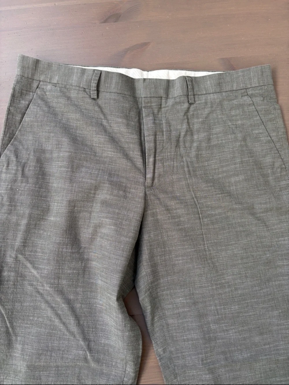 Express Men's Olive Dress Stretch Extra Slim Pants Size 34 x 32